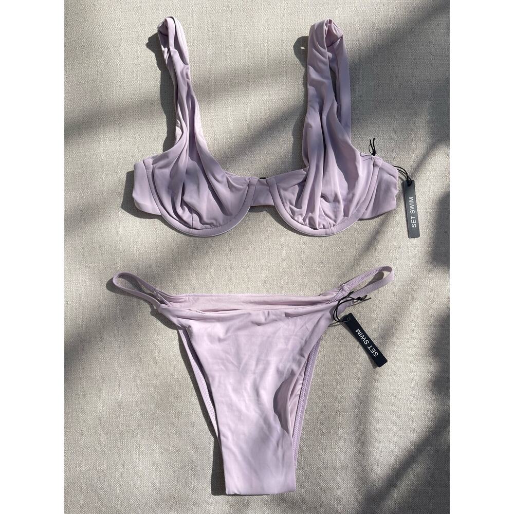 SET Active | NWT Lavender Bralette S + String Bikini Bottom S